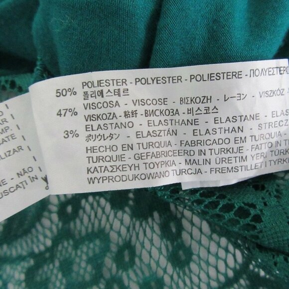 Zara Trafaluc Green Short Sleeve Lace Back Top - Picture 7 of 9